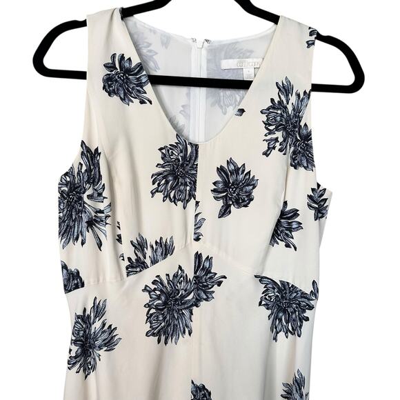 Nordstrom Collection Silk Floral A-line Ivory Sleeveless Cocktail Dress Size 8 - Picture 4 of 12